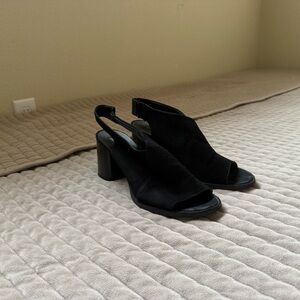 Topshop Black Open-Toe Heels